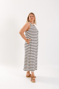 Alternative view of Vestido LARGO RAYADO